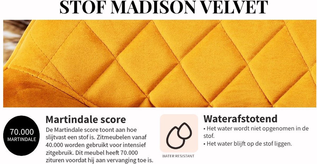 Bronx71 Velvet Eetkamerstoel Logan - Eetkamerstoelen Set Van 6 - Roze