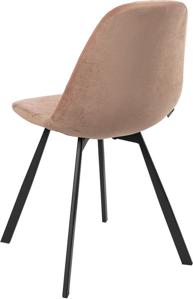 Bronx71 Velvet Eetkamerstoel Logan - Eetkamerstoelen Set Van 6 - Roze