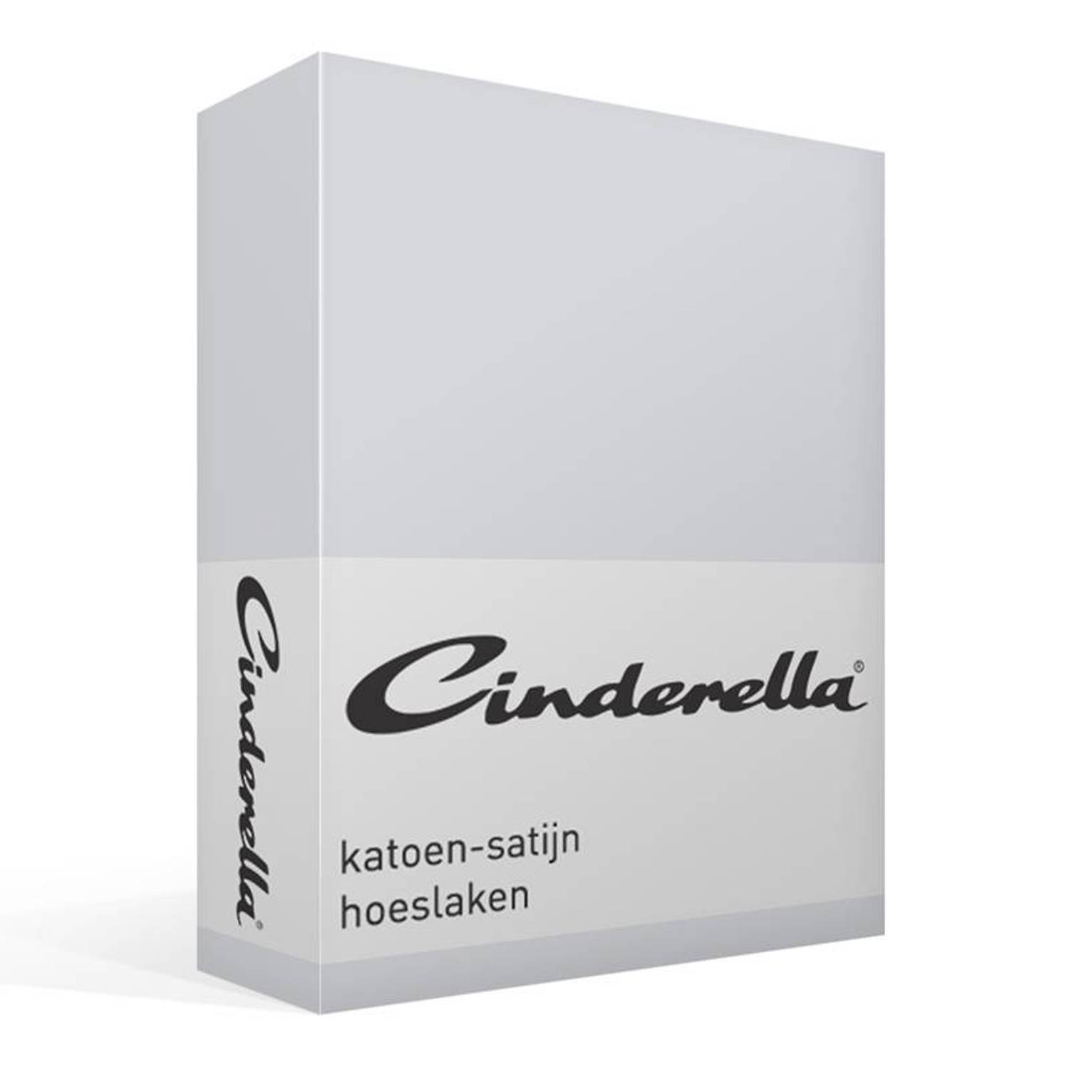 Cinderella Katoen-satijn Hoeslaken - 100% Katoen-satijn - 1-persoons (90x200 Cm) - Light Grey - Grijs