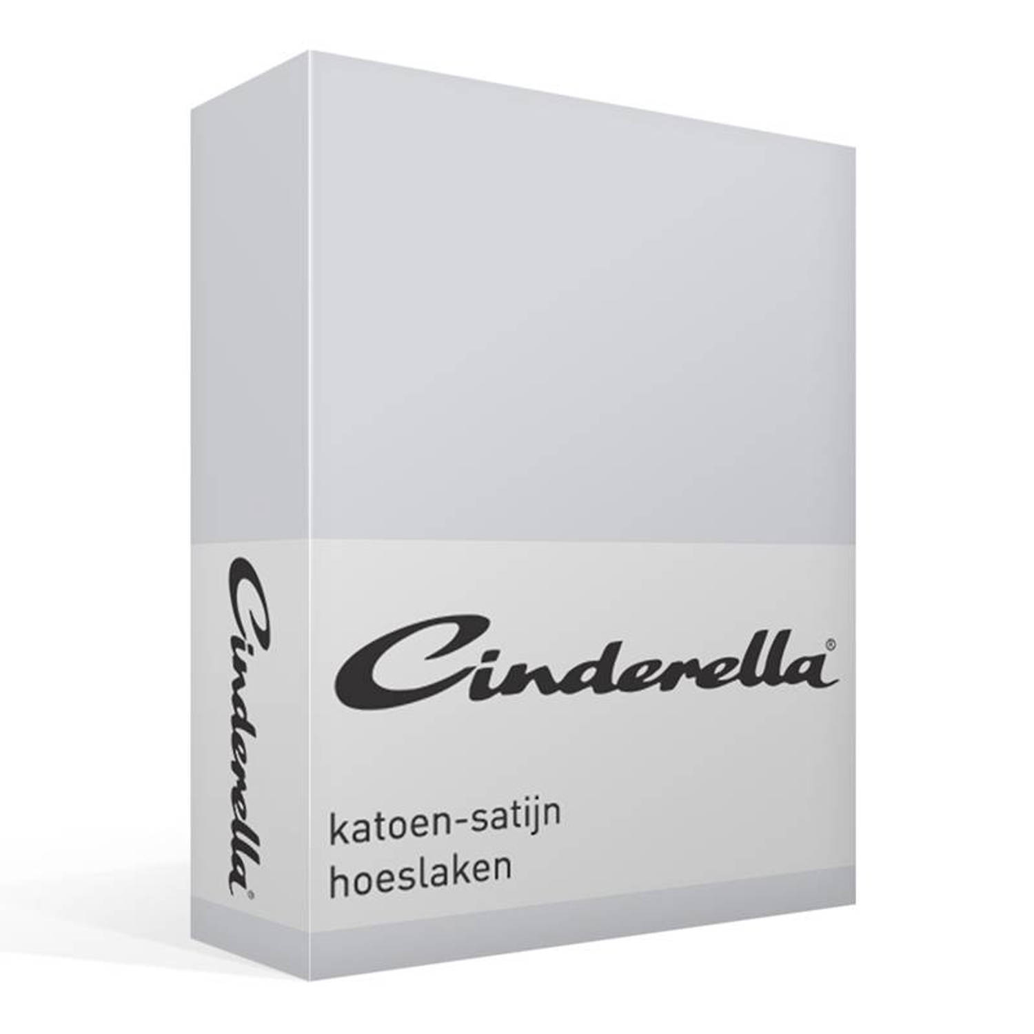 Cinderella Katoen-satijn Hoeslaken - 100% Katoen-satijn - 2-persoons (140x200 Cm) - Light Grey - Grijs