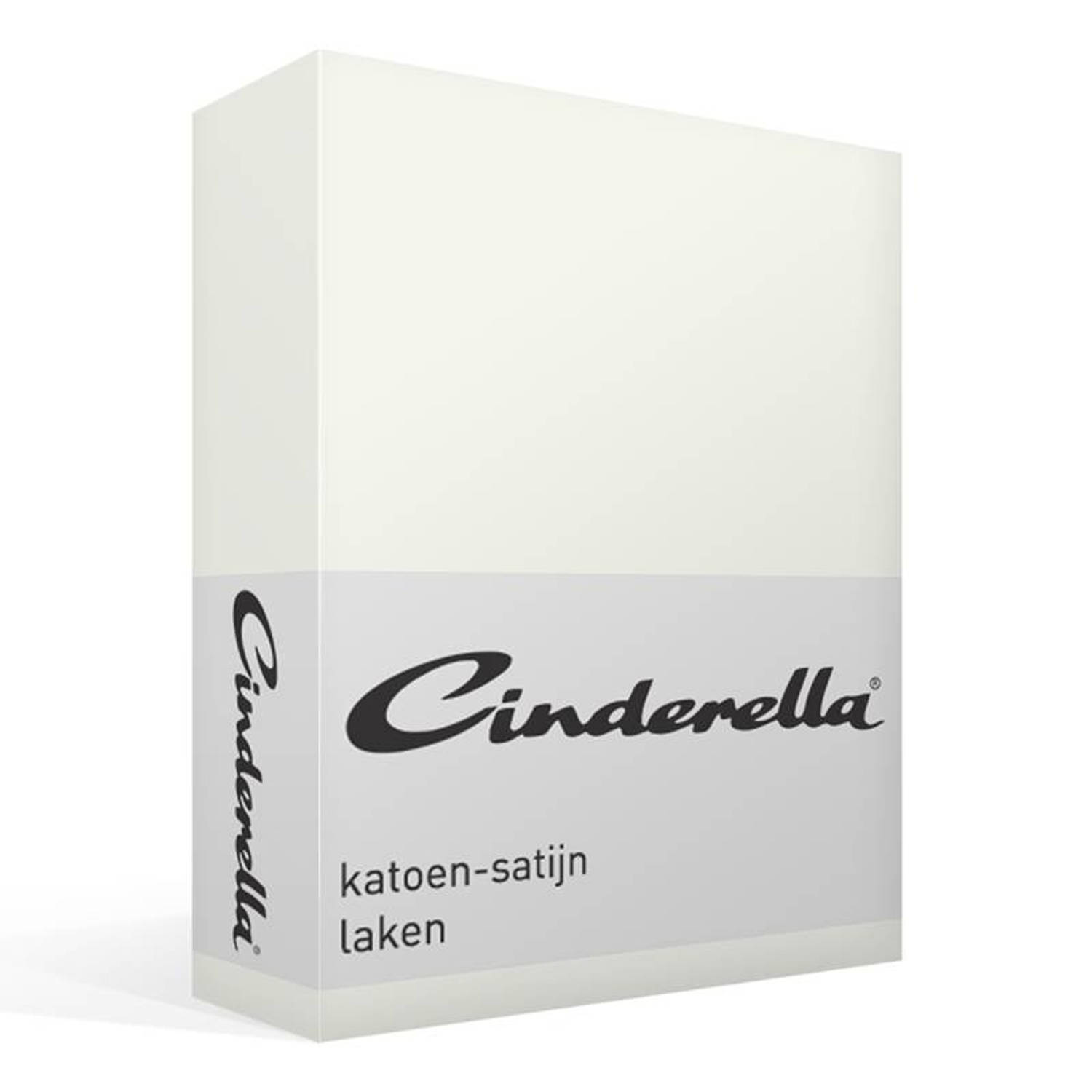 Cinderella Satijn Laken - 100% Katoen-satijn - Lits-jumeaux (240x270 Cm) - Off-white - Grijs