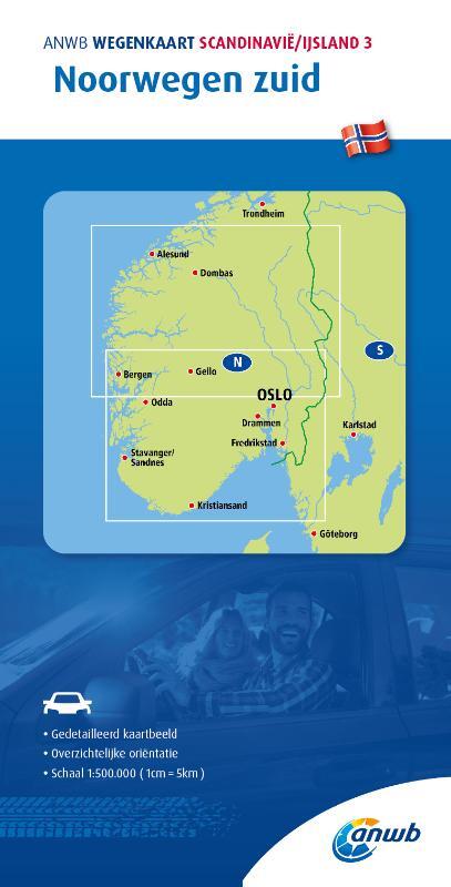 ANWB Wegenkaart Scandinavië/IJsland 3. Noorwegen-Zuid