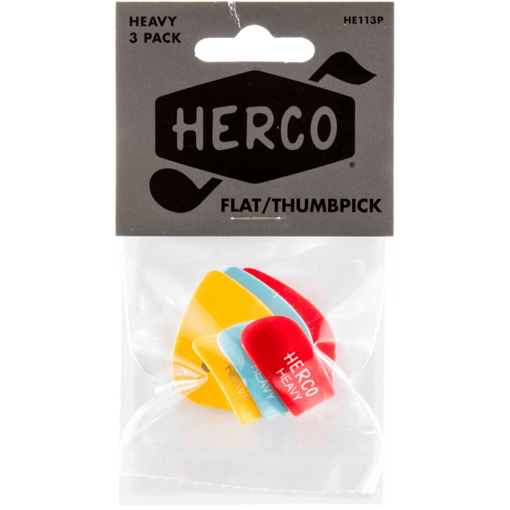 Herco HE113P Flat-Thumbpick duimplectrums (3 stuks) heavy