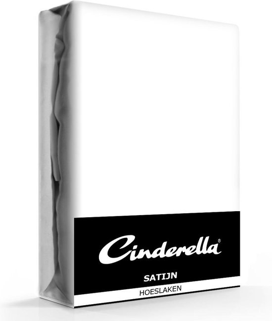 Cinderella Katoen-satijn Hoeslaken - 100% Katoen-satijn - 1-persoons (90x200 Cm) - White - Wit