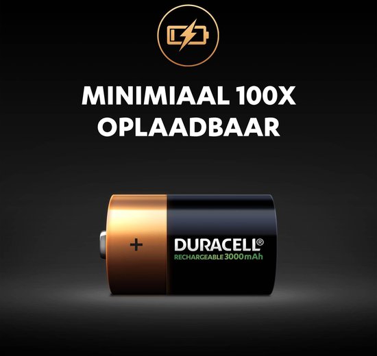 Duracell Oplaadbare Batterijen D, Blister Van 2 Stuks