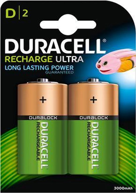Duracell Oplaadbare Batterijen D, Blister Van 2 Stuks