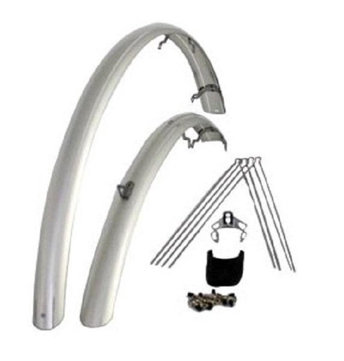 Eurofender Spatbordenset Sporty 26 Inch 58 Mm Kunststof Zilver - Silver