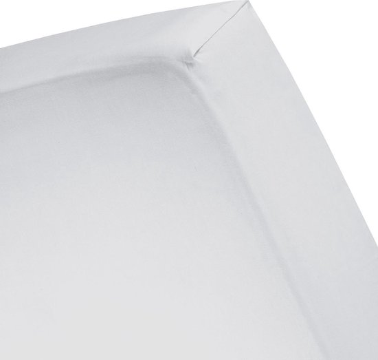 Cinderella Katoen-satijn Topper Hoeslaken - 100% Katoen-satijn - 1-persoons (100x220 Cm) - Light Grey - Grijs