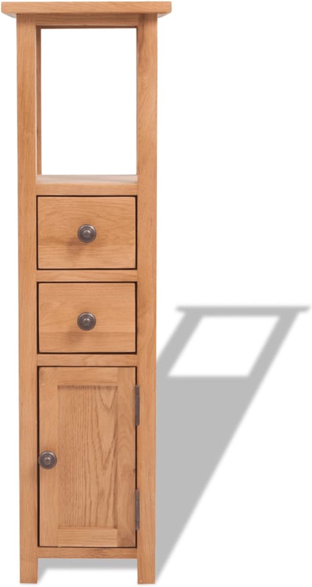 Vidaxl Hoekkast 26x26x94 Cm Massief Eikenhout - Bruin