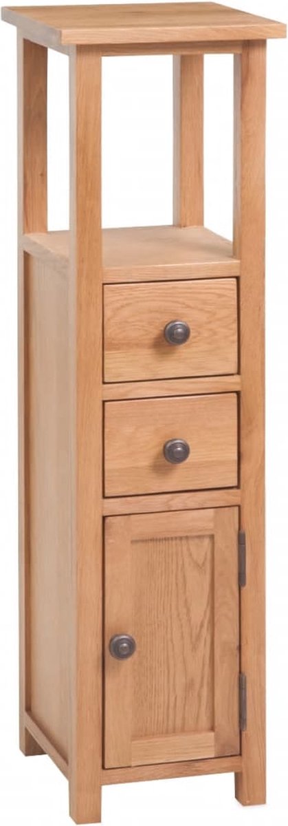 Vidaxl Hoekkast 26x26x94 Cm Massief Eikenhout - Bruin