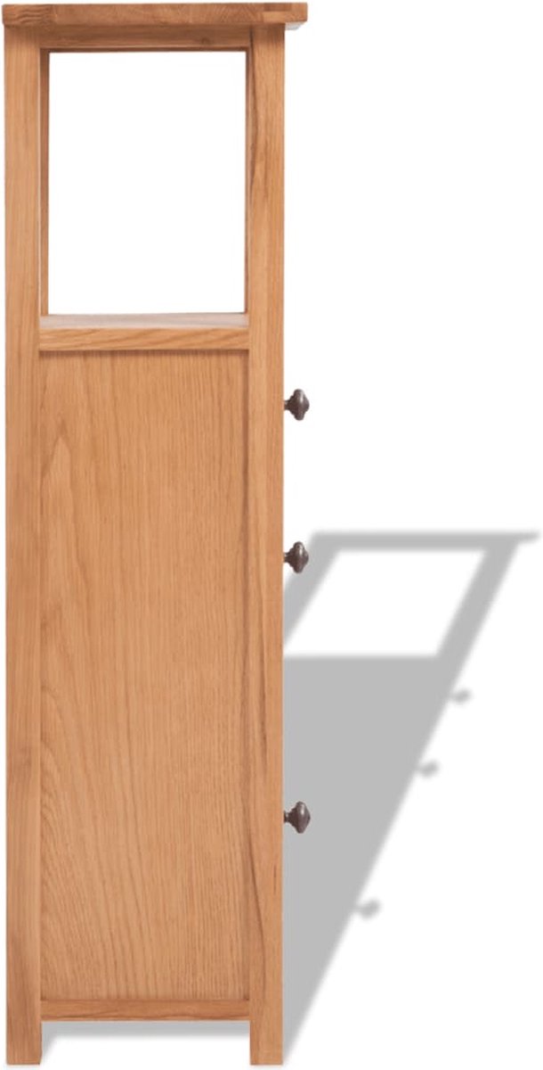 Vidaxl Hoekkast 26x26x94 Cm Massief Eikenhout - Bruin
