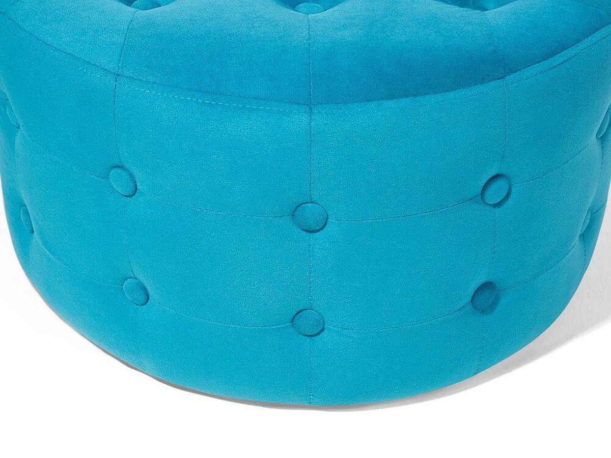 Beliani Tampa Poef Fluweel 55 X 55 Cm - Blauw