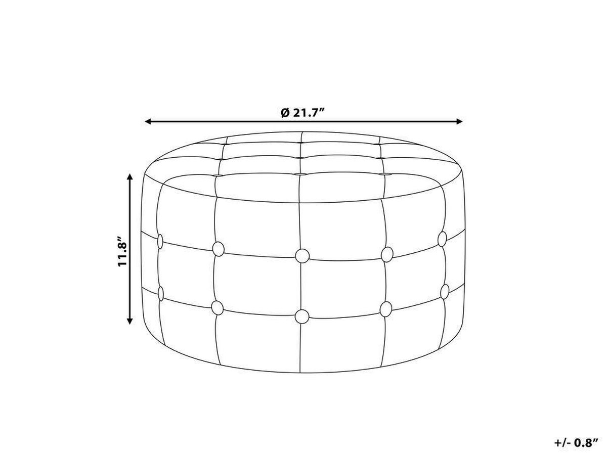 Beliani Tampa Poef Fluweel 55 X 55 Cm - Blauw