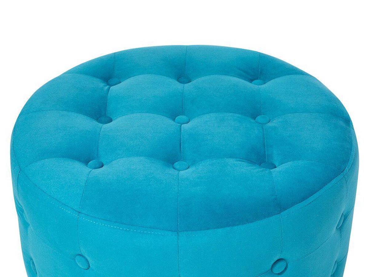 Beliani Tampa Poef Fluweel 55 X 55 Cm - Blauw
