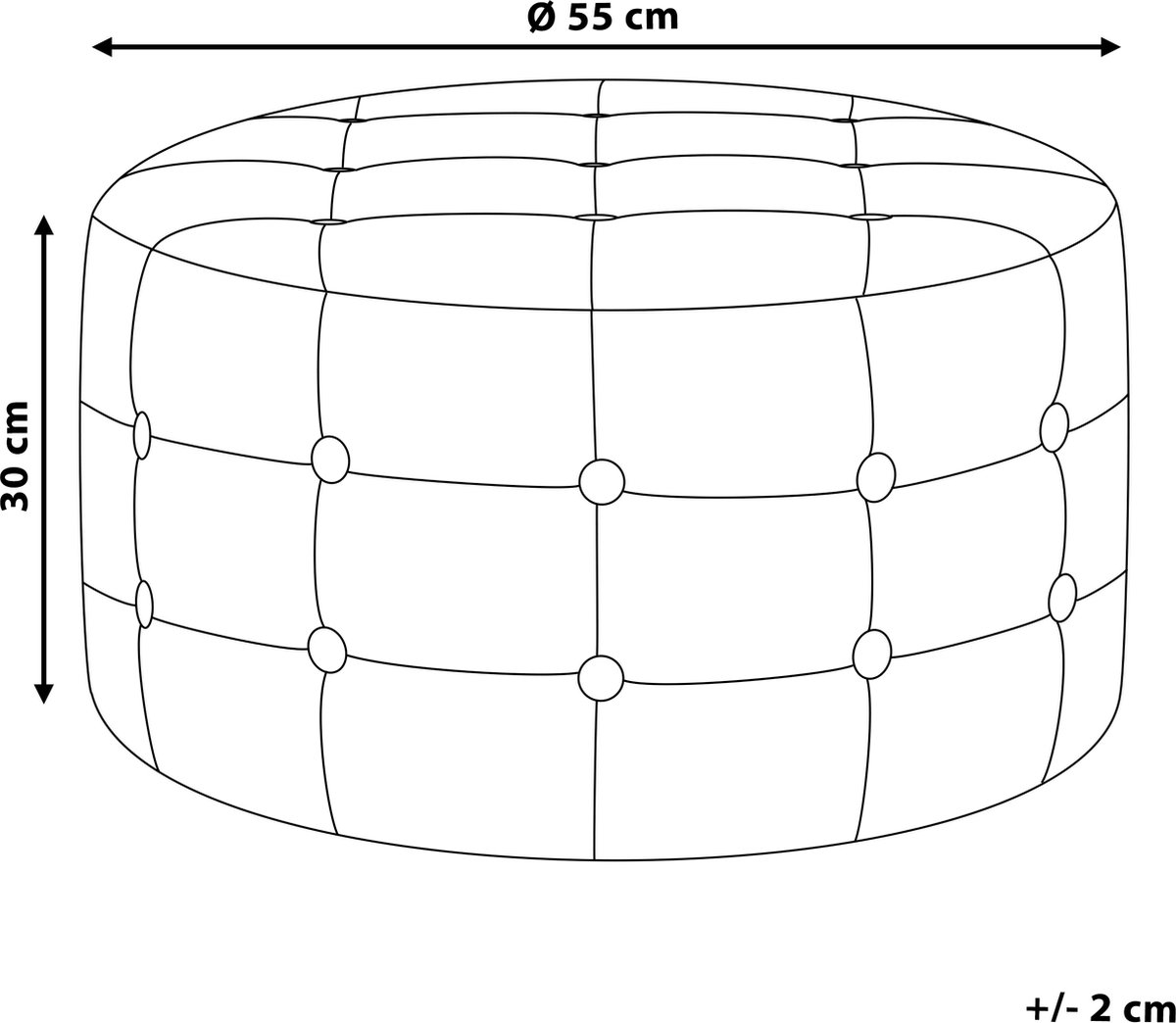 Beliani Tampa Poef Fluweel 55 X 55 Cm - Blauw