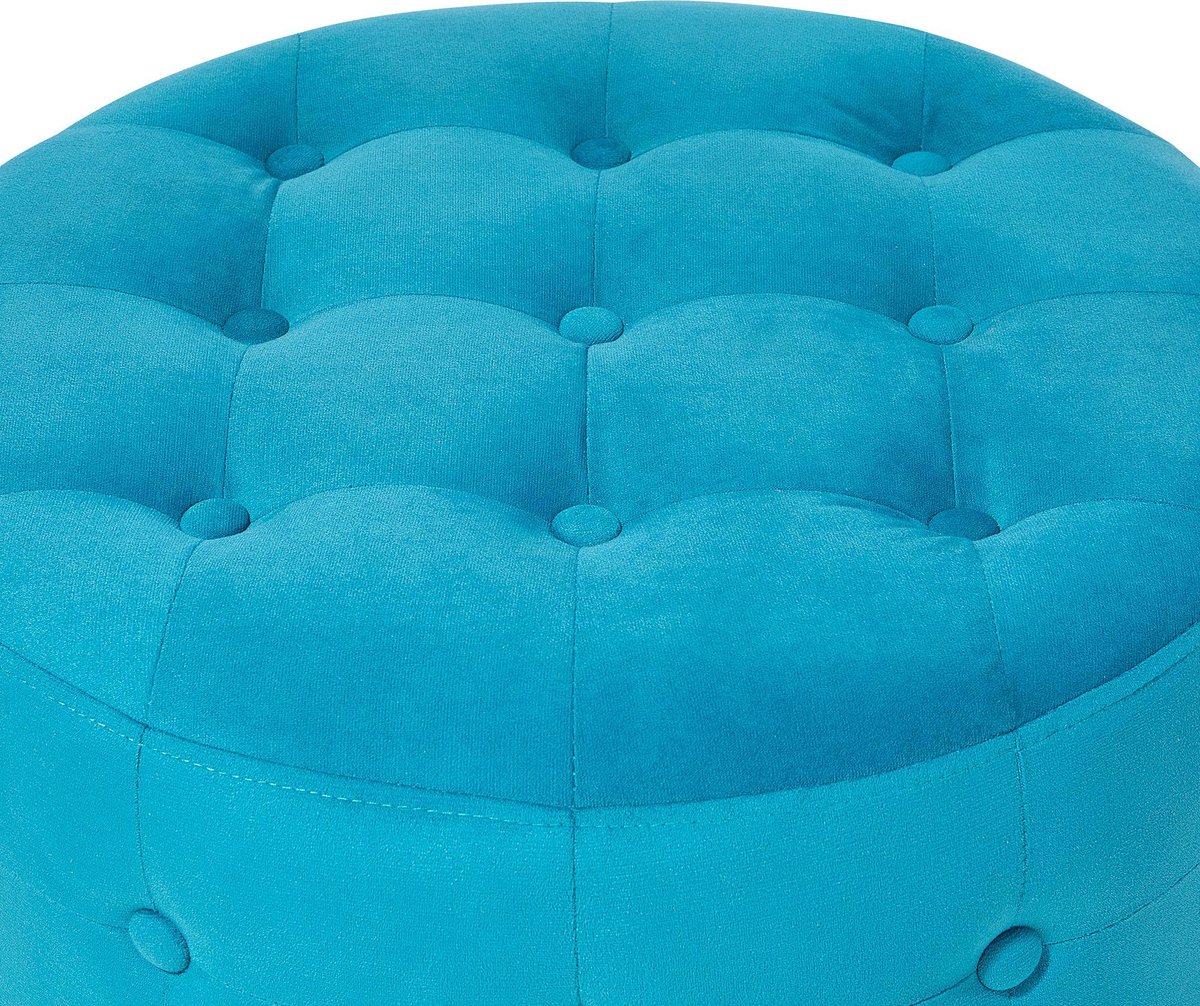 Beliani Tampa Poef Fluweel 55 X 55 Cm - Blauw