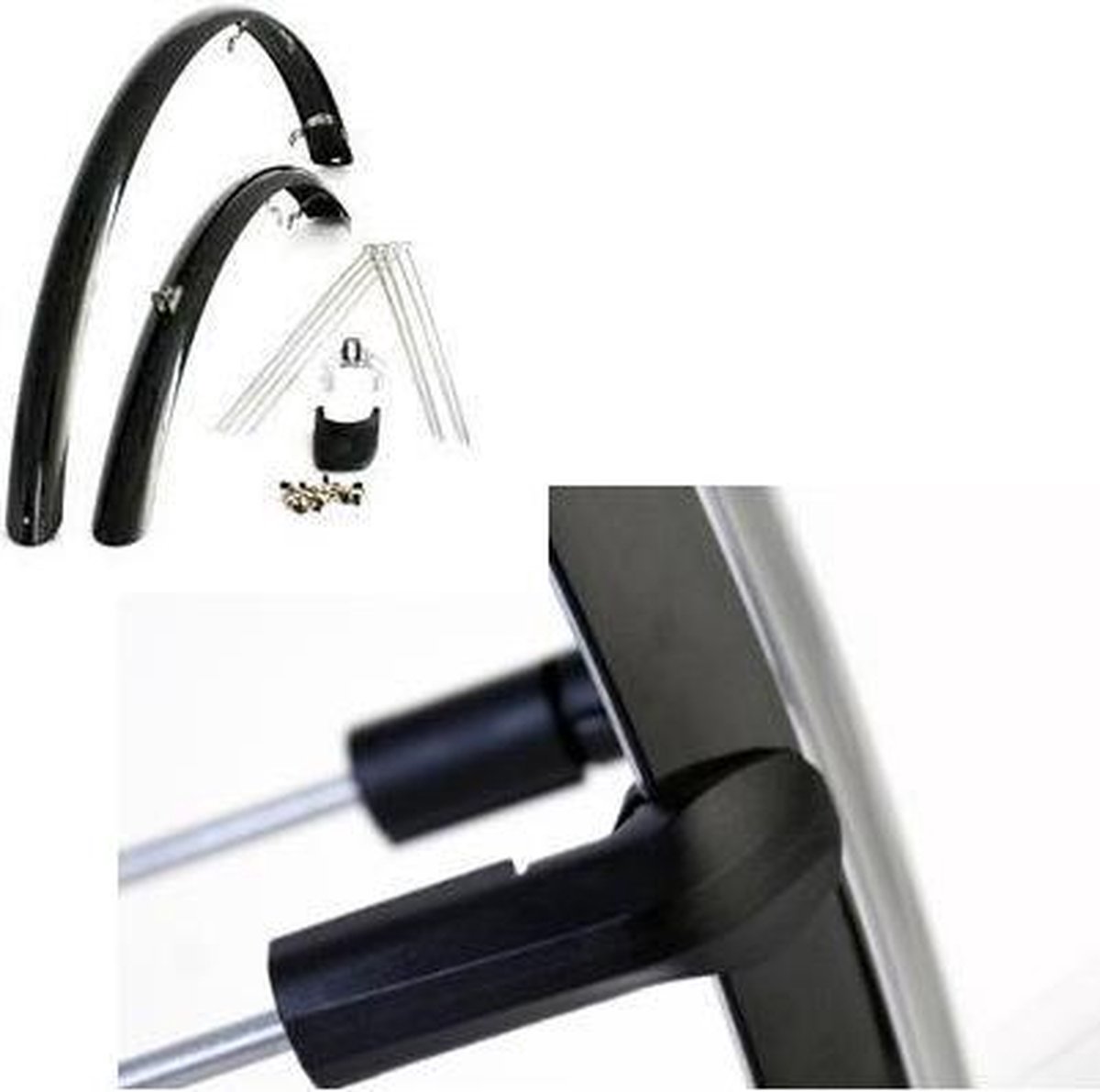 Eurofender Spatbordenset Rapido 46 Mm - 28 Inch Kunststof - Zwart