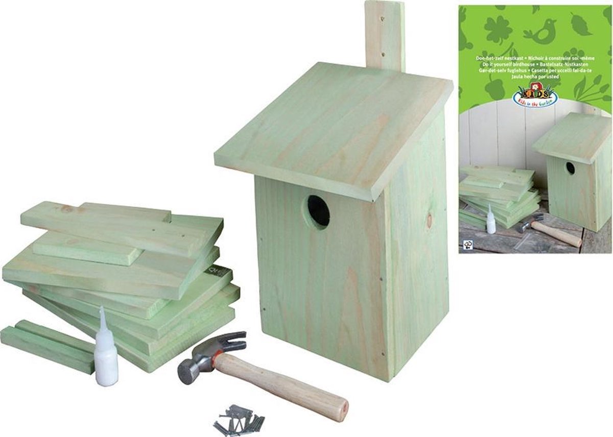 Esschert Design Doe-het-zelf Vogelhuis 21,3x17x23,3 Cm Kg52 - Groen