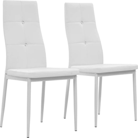 Vidaxl Eetkamerstoelen 2 St Kunstleer - Blanco