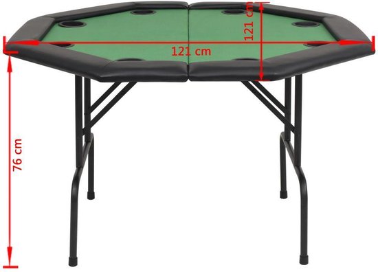 Vidaxl Pokertafel Voor 8 Spelers Achthoekig 2-voudig Inklapbaar - Groen