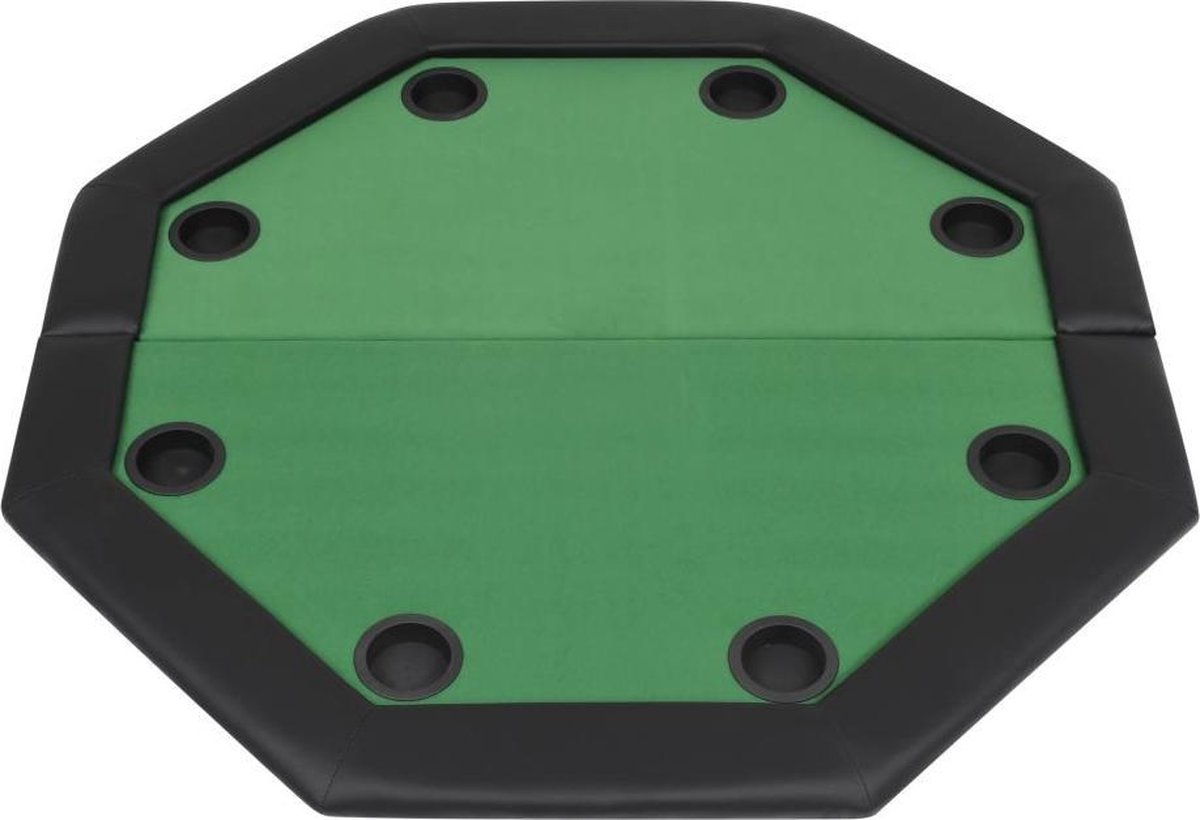 Vidaxl Pokertafel Voor 8 Spelers Achthoekig 2-voudig Inklapbaar - Groen
