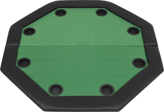 Vidaxl Pokertafel Voor 8 Spelers Achthoekig 2-voudig Inklapbaar - Groen