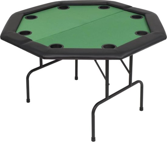 Vidaxl Pokertafel Voor 8 Spelers Achthoekig 2-voudig Inklapbaar - Groen
