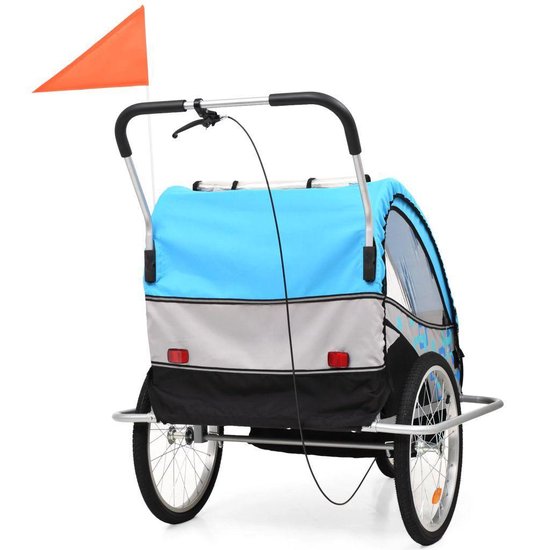 Vidaxl Kinderfietskar En Wandelwagen 2-in-1 En - Blauw