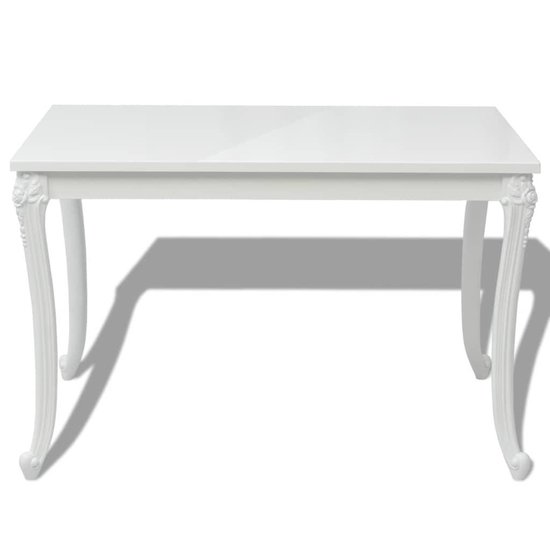 Vidaxl Eettafel 116x66x76 Cm Hoogglans - Blanco