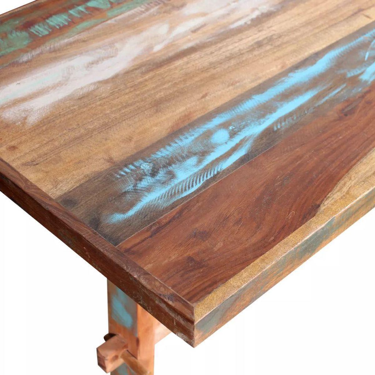 Vidaxl Eettafel Op Voet 120x58x78 Cm Massief Gerecycled Hout - Bruin