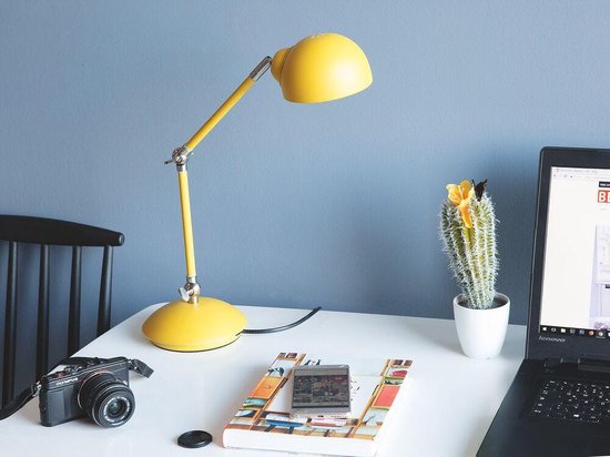 Beliani Helmand Bureaulamp Metaal 22 X 15 Cm - Geel