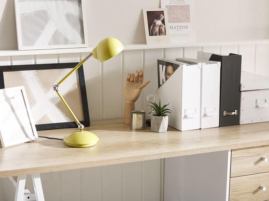 Beliani Helmand Bureaulamp Metaal 22 X 15 Cm - Geel