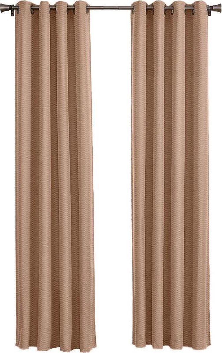 Larson Blackout Verduisterend Gordijn - -Ringen-dark Taupe- 300x250 Cm