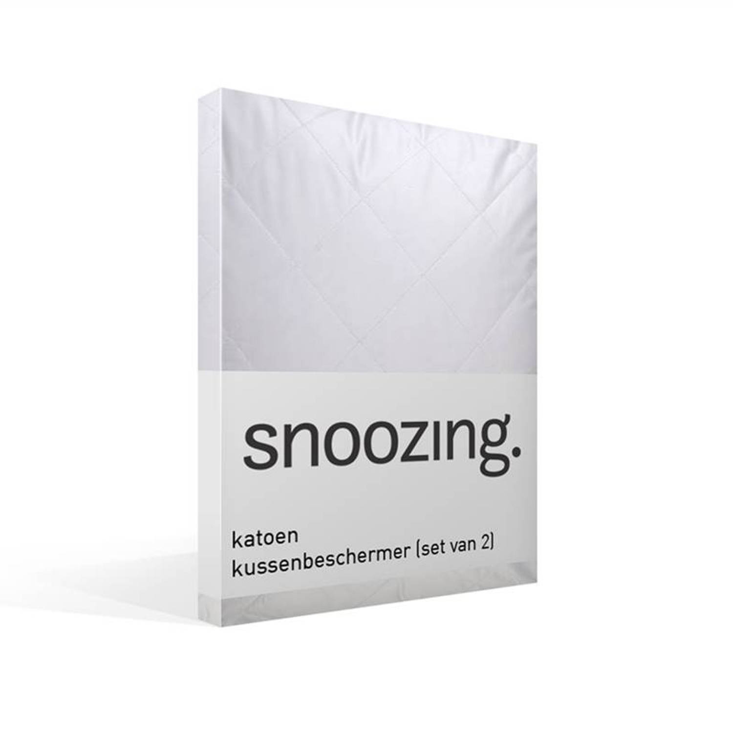 Snoozing Kussenbeschermer (Set Van 2) - Buitenkant: 100% Katoen, Binnenkant: 100% Polyester - 50x70 Cm - - Wit