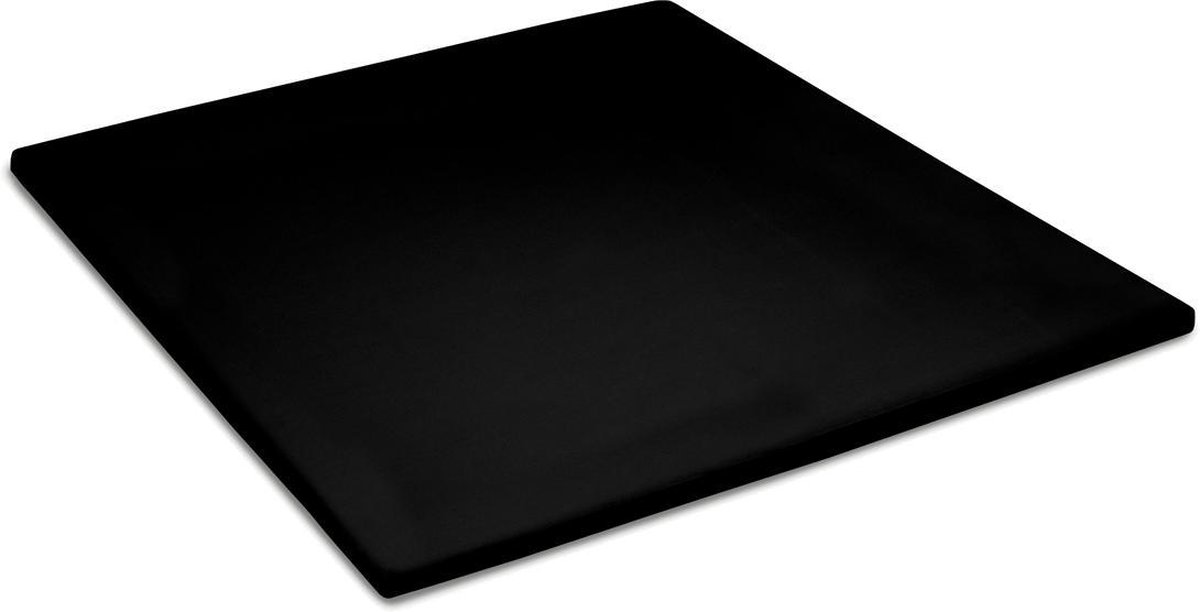 Cinderella Katoen-satijn Topper Hoeslaken - 100% Katoen-satijn - Lits-jumeaux (160x200 Cm) - Black - Zwart