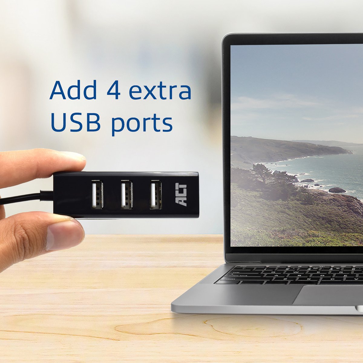 Ewent AC6205 4-poorts mini USB hub