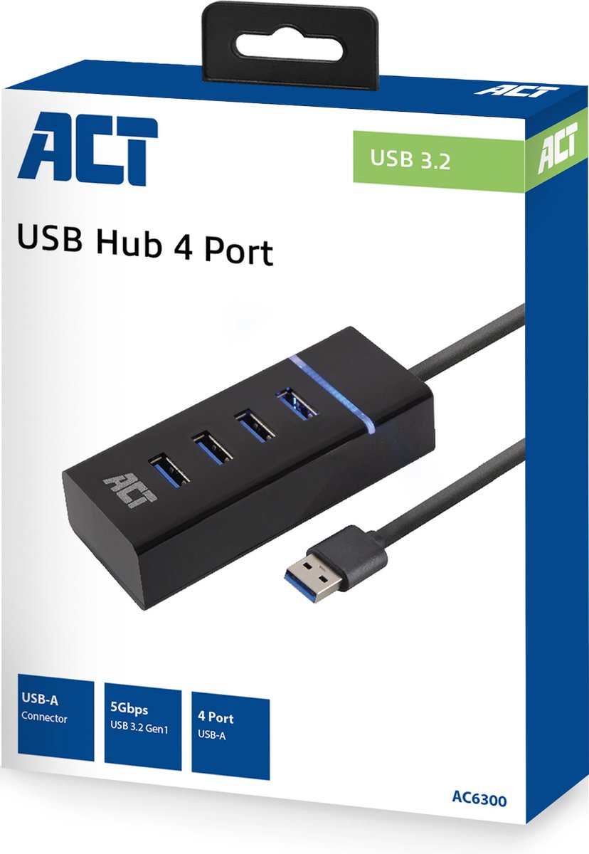 ACT AC6300 4-poorts USB 3.2 hub