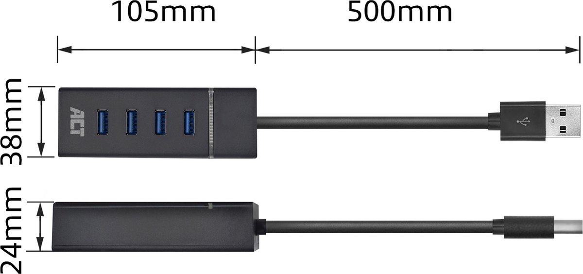 ACT AC6300 4-poorts USB 3.2 hub