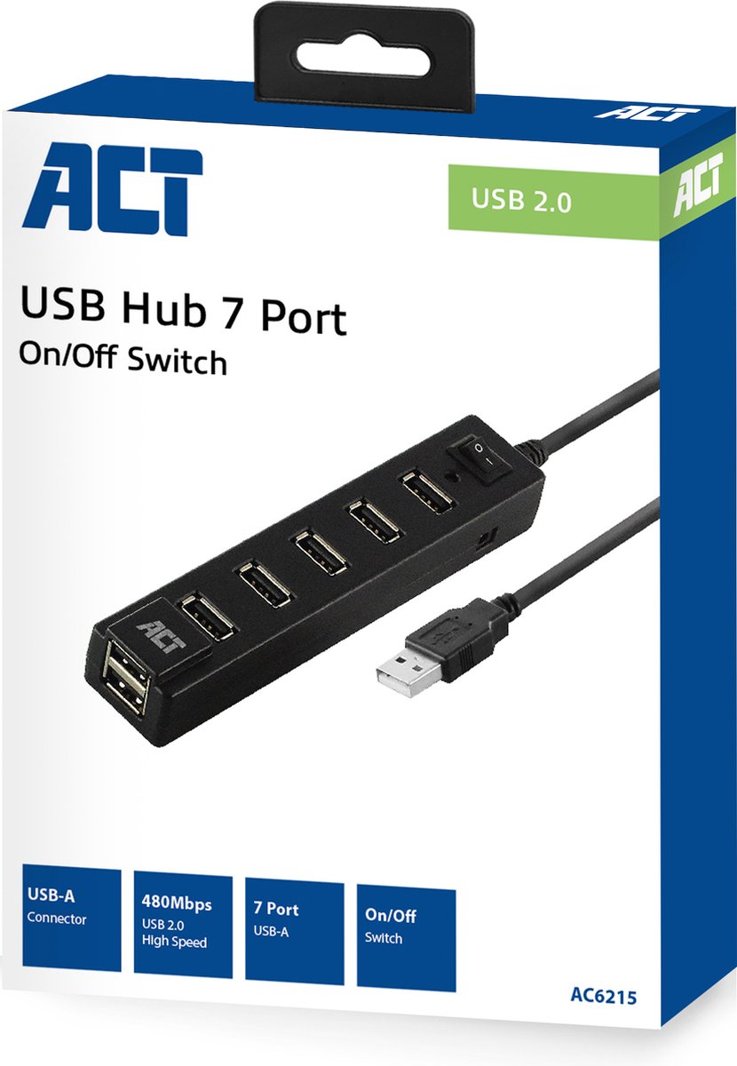 Ewent AC6215 7-poorts USB 2.0 hub