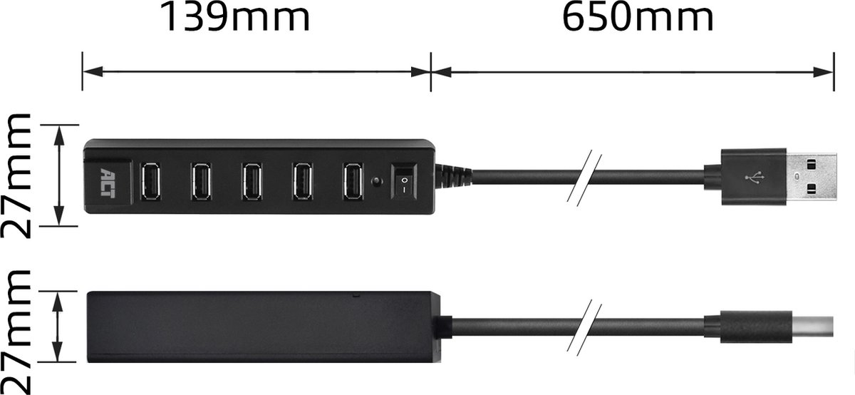 Ewent AC6215 7-poorts USB 2.0 hub