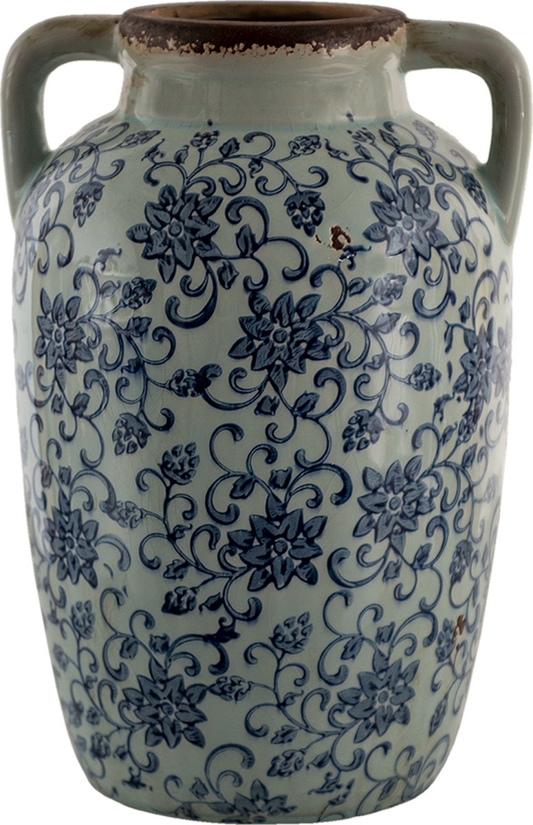 Clayre & Eef e Decoratie Vaas 19*18*29 Cm 6ce1376 - Blauw