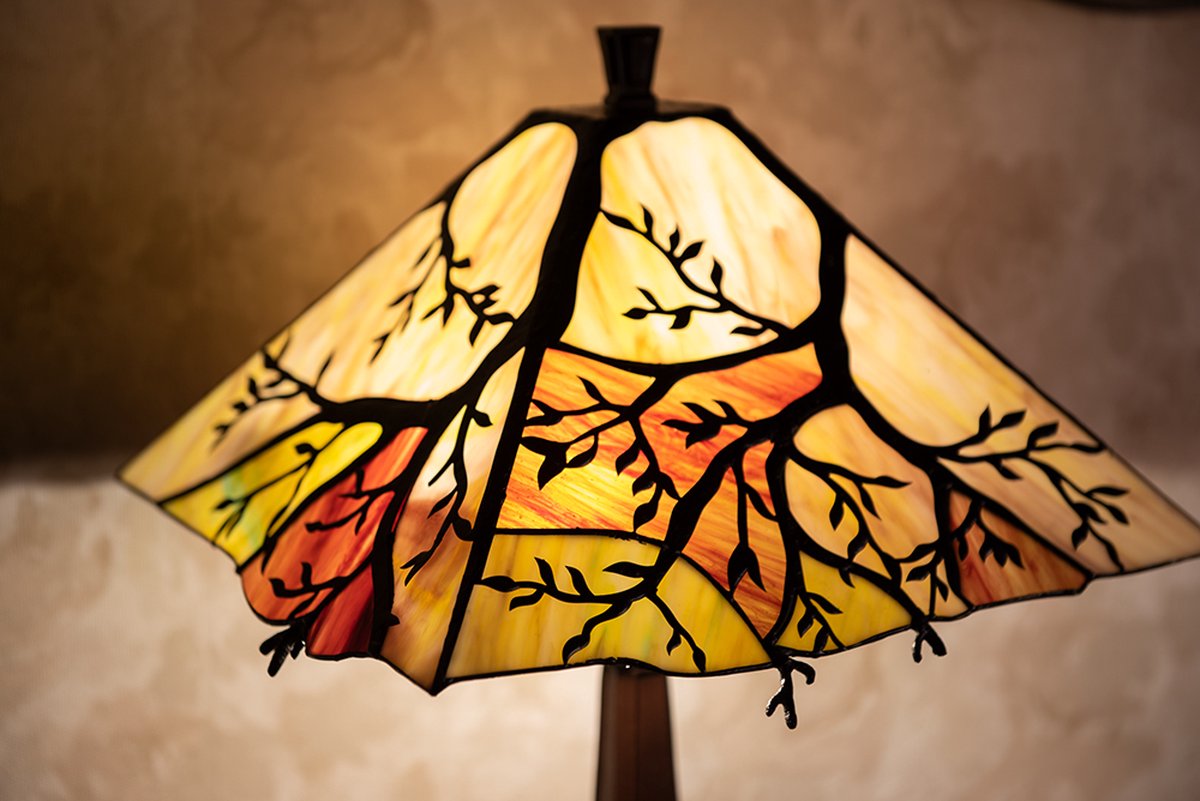 Clayre & Eef e Tafellamp Tiffany Ø 36*57 Cm E27/max 2*60w 5ll-6226 - Bruin