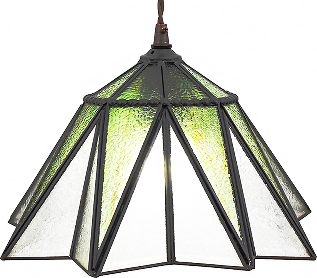 Clayre & Eef Transparente Hanglamp Tiffany Ø 31*107 Cm E27/max 1*40w 5ll-6222 - Groen