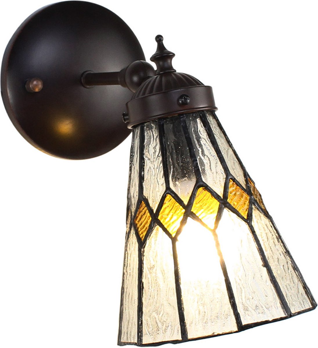 Clayre & Eef Transparente Wandlamp Tiffany 17*12*23 Cm E14/max 1*40w 5ll-6203