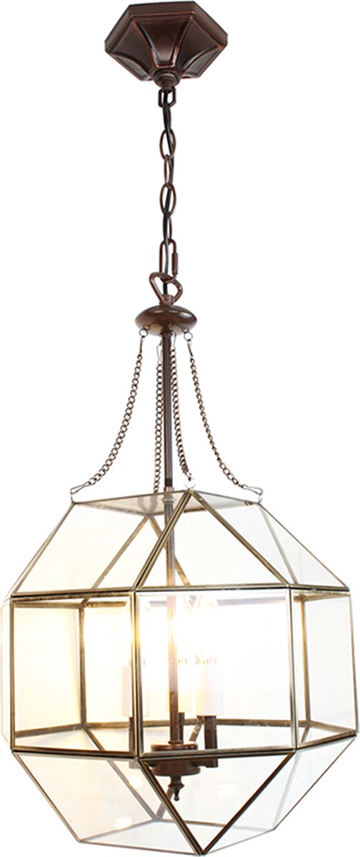 Clayre & Eef Transparente Hanglamp 35*35*180 Cm E14/max 3*40w 5ll-9342