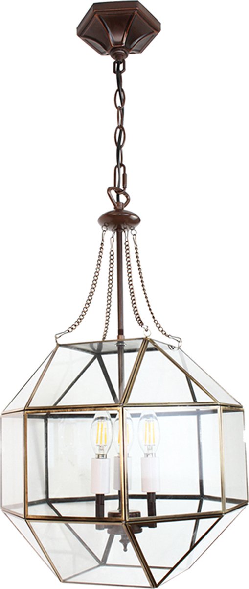 Clayre & Eef Transparente Hanglamp 35*35*180 Cm E14/max 3*40w 5ll-9342