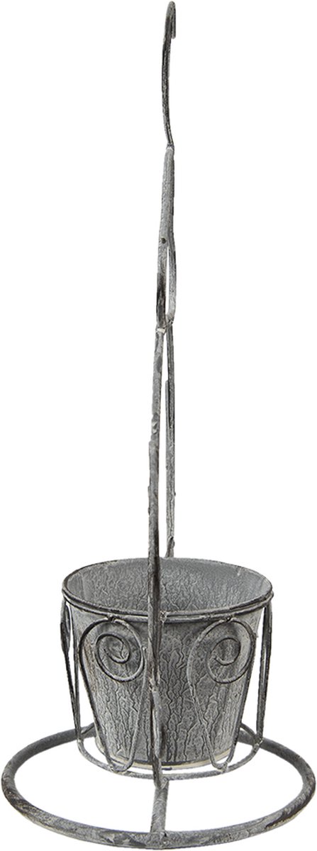 Clayre & Eef Planthouder Theepot 45*20*48 Cm Ijzer Decoratie - Grijs