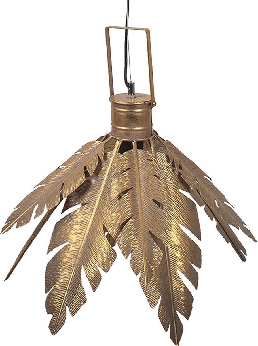 Clayre & Eef Hanglamp Bladeren Ø 45*31 Cm E27kleurig Metaal - Goud