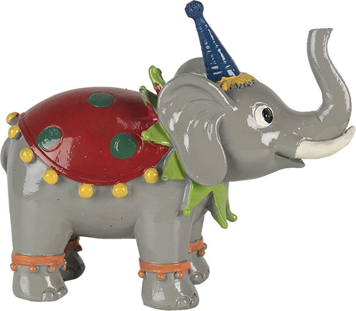 Clayre & Eef Decoratie Olifant 13*6*11 Cm Polyresin Decoratief - Rood