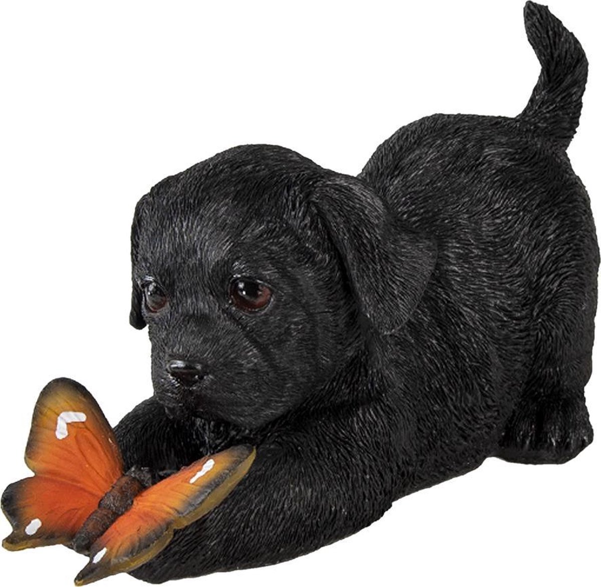 Clayre & Eef Decoratie Beeld 20*8*11 Cm Kunststof Hond - Zwart